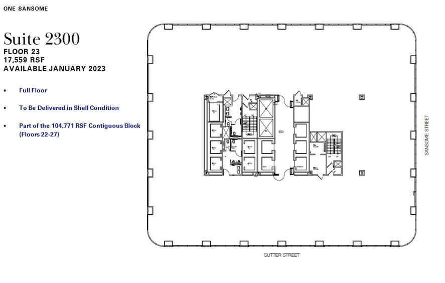 1 Sansome St, San Francisco, CA à louer Plan d’étage- Image 1 de 1