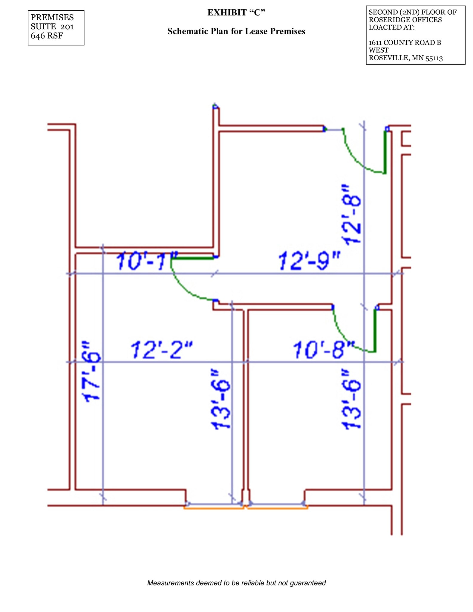 1611 W County Road B, Roseville, MN for lease Floor Plan- Image 1 of 2