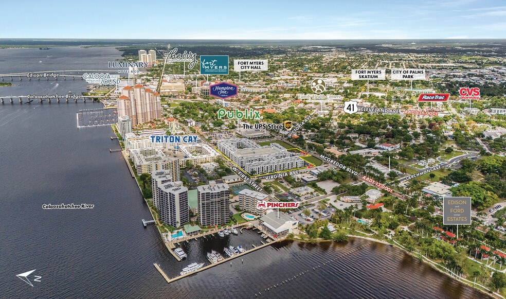 2250 McGregor Blvd, Fort Myers, FL à louer - Aérien - Image 3 de 7