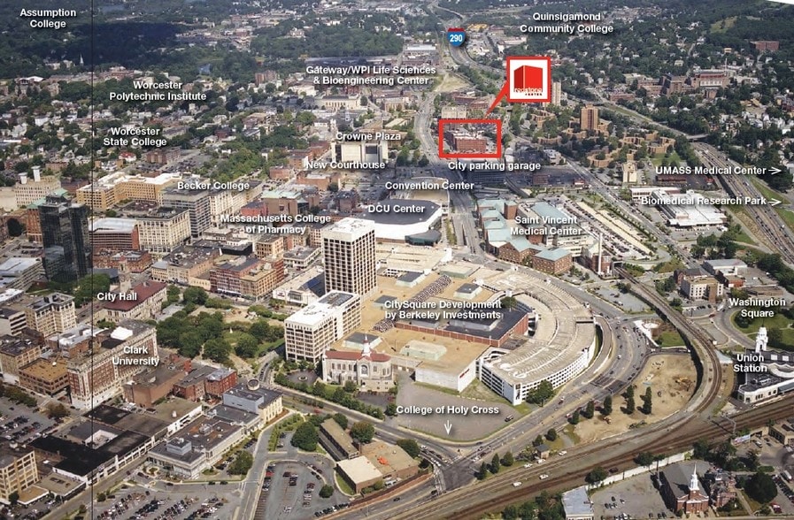 57 Union St, Worcester, MA for lease - Aerial - Image 2 of 4