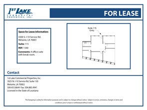 4300 S I-10 Service Rd, Metairie, LA à louer Plan d’étage- Image 1 de 1