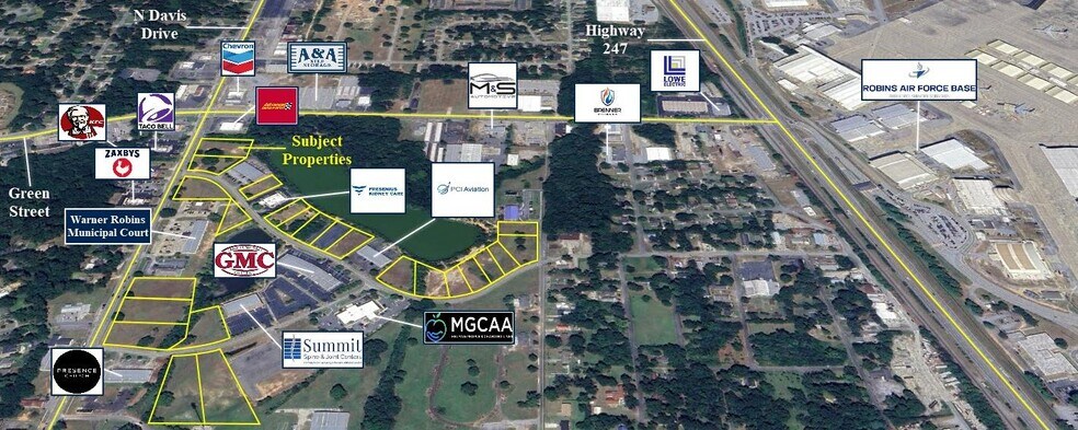 N Davis Dr, Warner Robins, GA à vendre - Aérien - Image 2 de 2
