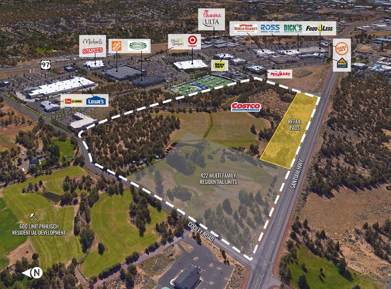 SOUTHEAST CORNER OF US 20 & COOLEY ROAD BEND, Bend, OR for lease - Aerial - Image 2 of 2