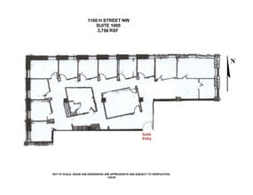 1100 H St NW, Washington, DC à louer Plan d’étage- Image 1 de 8