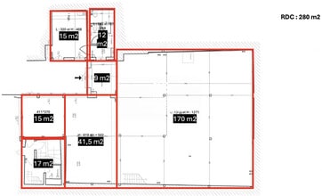 Retail in Paris for lease Floor Plan- Image 1 of 8