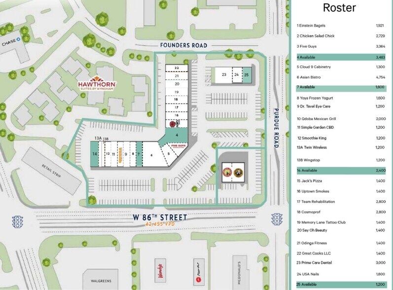 3454-3548 W 86th St, Indianapolis, IN à louer - Photo du bâtiment - Image 2 de 10