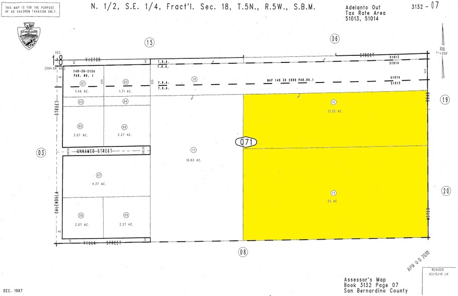 Aster Rd & Villa St, Adelanto, CA à vendre - Plan cadastral - Image 2 de 3