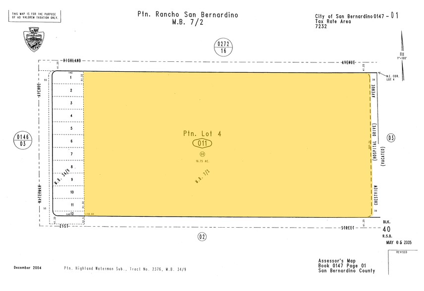 401 E Highland Ave, San Bernardino, CA à louer - Plan cadastral - Image 2 de 5