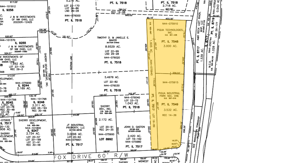 1620 S Main St, Piqua, OH à louer - Plan cadastral - Image 2 de 2