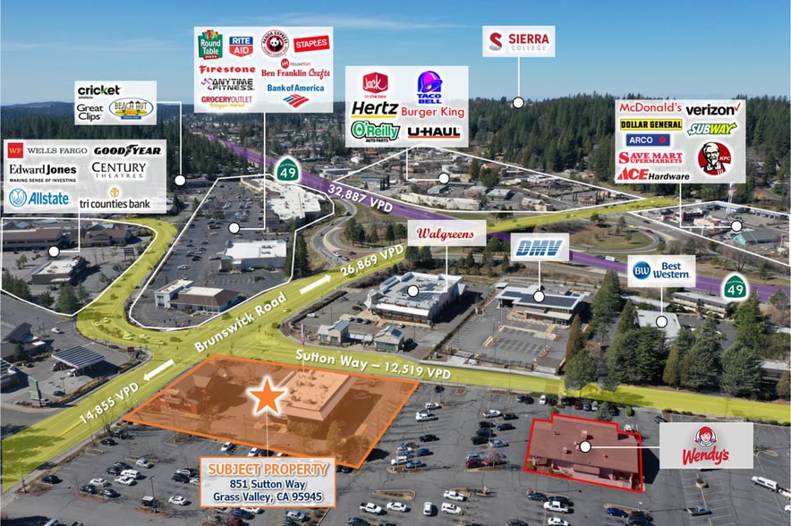 Sutton Way, Grass Valley, CA for lease - Aerial - Image 2 of 3