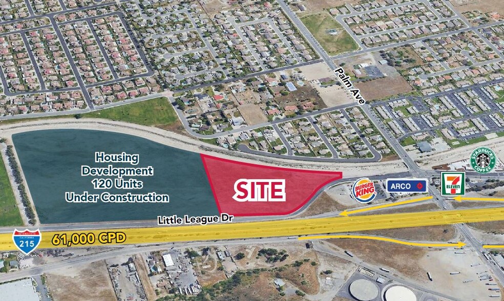 9.21 acres at Palm Avenue & I-215 on Little League Drive, San Bernardino, CA à vendre - Photo principale - Image 1 de 1