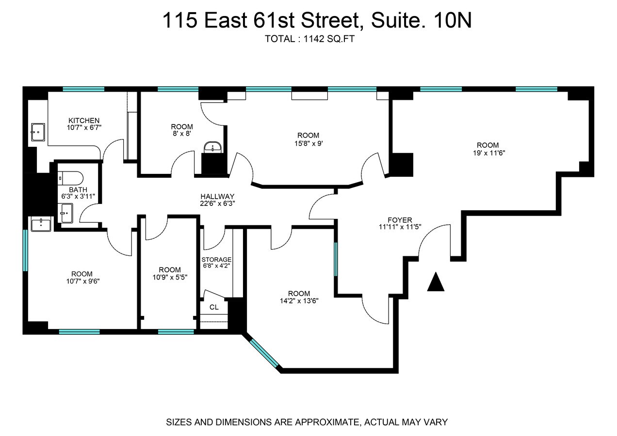 115 E 61st St, New York, NY 10065 - Unit 10N -  - Floor Plan - Image 1 of 11