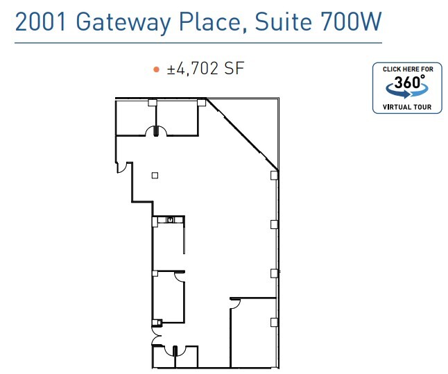 2001 Gateway Pl, San Jose, CA à louer Plan d’étage- Image 1 de 1