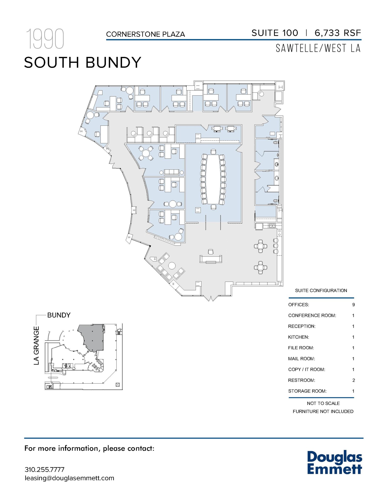 1990 S Bundy Dr, Los Angeles, CA à louer Plan d’étage- Image 1 de 1
