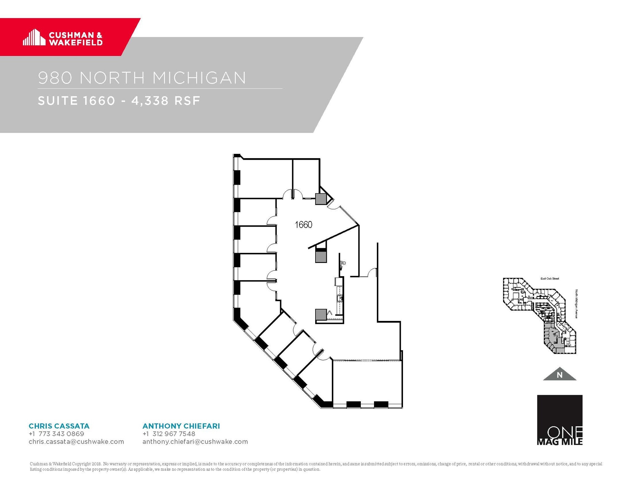980 N Michigan Ave, Chicago, IL à louer Plan d’étage- Image 1 de 1