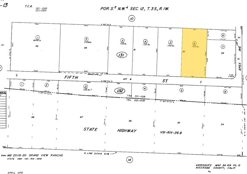 5681-• 5641 Joshua Palmer, Banning, CA à vendre - Plan cadastral - Image 2 de 2