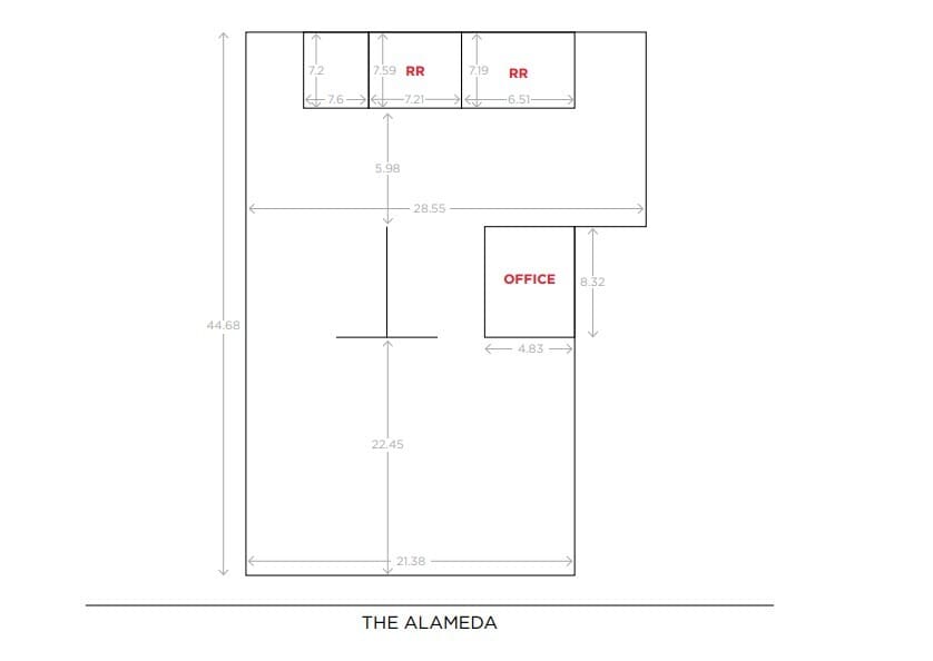 1413-1419 The Alameda, San Jose, CA for lease Floor Plan- Image 1 of 1