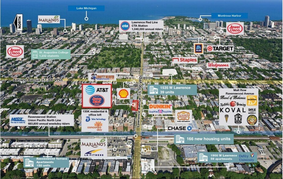 1724 W Lawrence Ave, Chicago, IL à louer - Aérien - Image 2 de 4