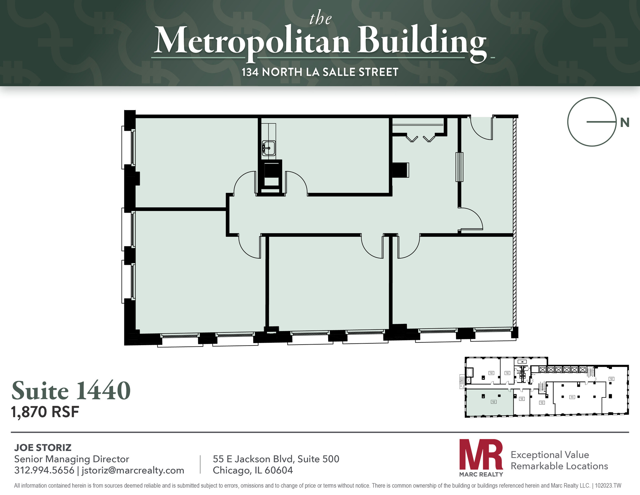 134 N LaSalle St, Chicago, IL for lease Floor Plan- Image 1 of 6