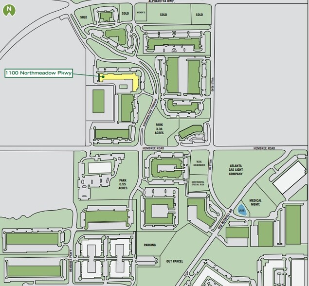 1100 Northmeadow Pky, Roswell, GA à louer - Plan de site - Image 2 de 3