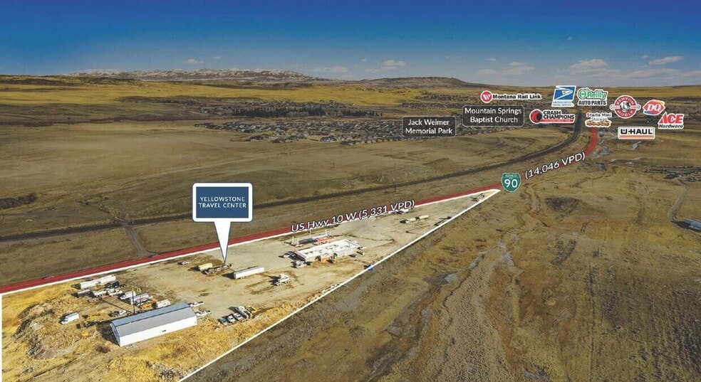 1224-1228 US Highway 10, Livingston, MT for lease - Aerial - Image 3 of 3