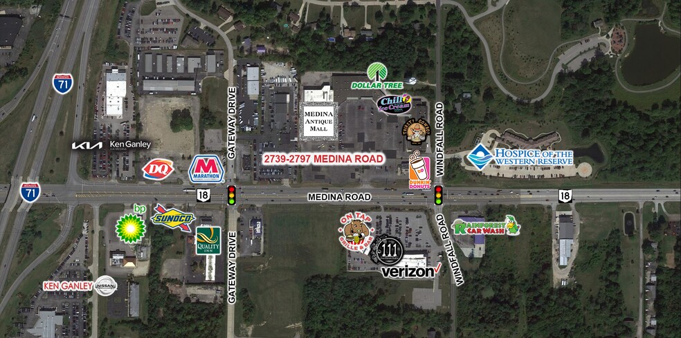 2743-2797 Medina Rd, Medina, OH à louer - Aérien - Image 2 de 6