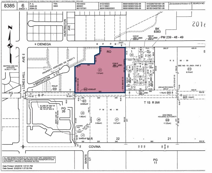 914 W Cienega Ave, San Dimas, CA à vendre - Plan cadastral - Image 1 de 2