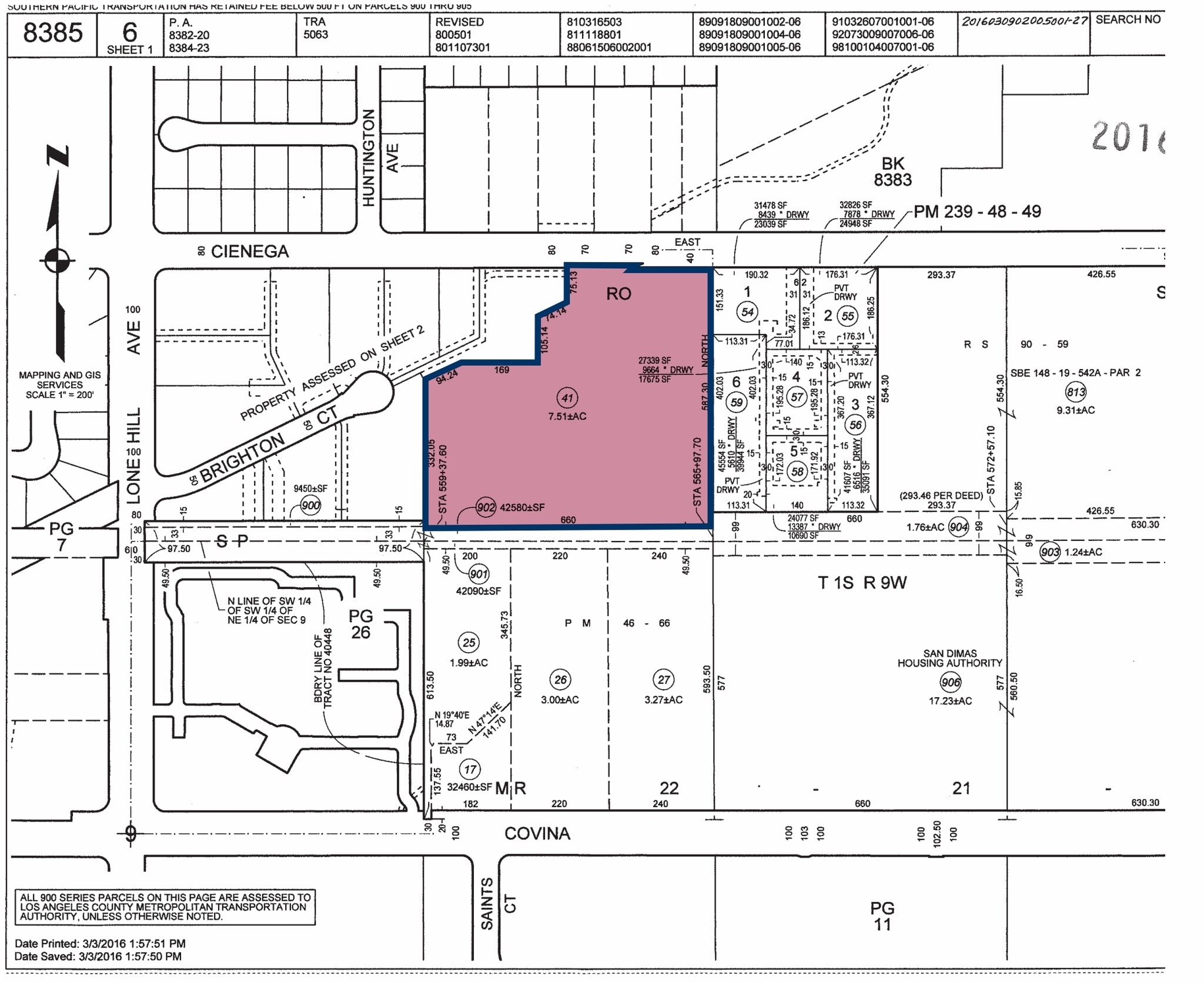 914 W Cienega Ave, San Dimas, CA for sale Plat Map- Image 1 of 3