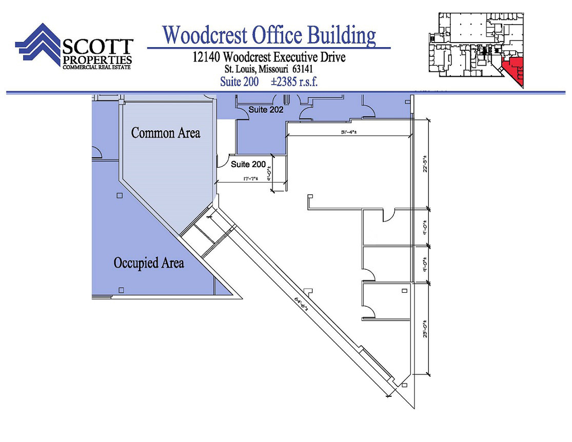 12140 Woodcrest Exec Dr, Creve Coeur, MO for lease Floor Plan- Image 1 of 2