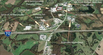 1615 Radio Hill Rd, Boonville, MO - aerial  map view