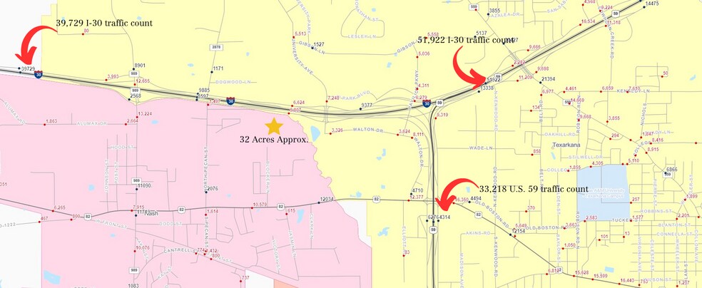I-30 & Waggoner Creek, Texarkana, TX à vendre - Photo du bâtiment - Image 3 de 6