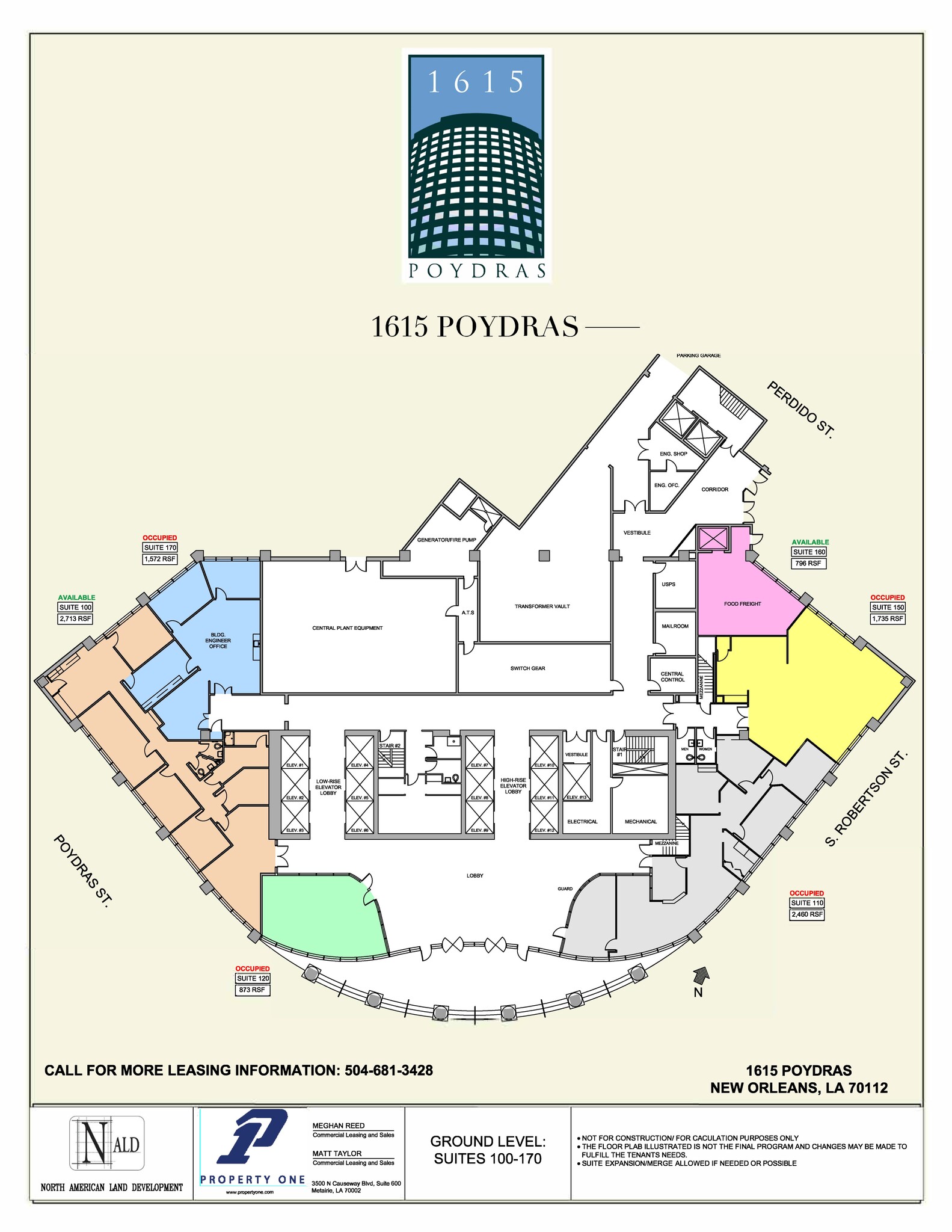 1615 Poydras St, New Orleans, LA à louer Plan de site- Image 1 de 1