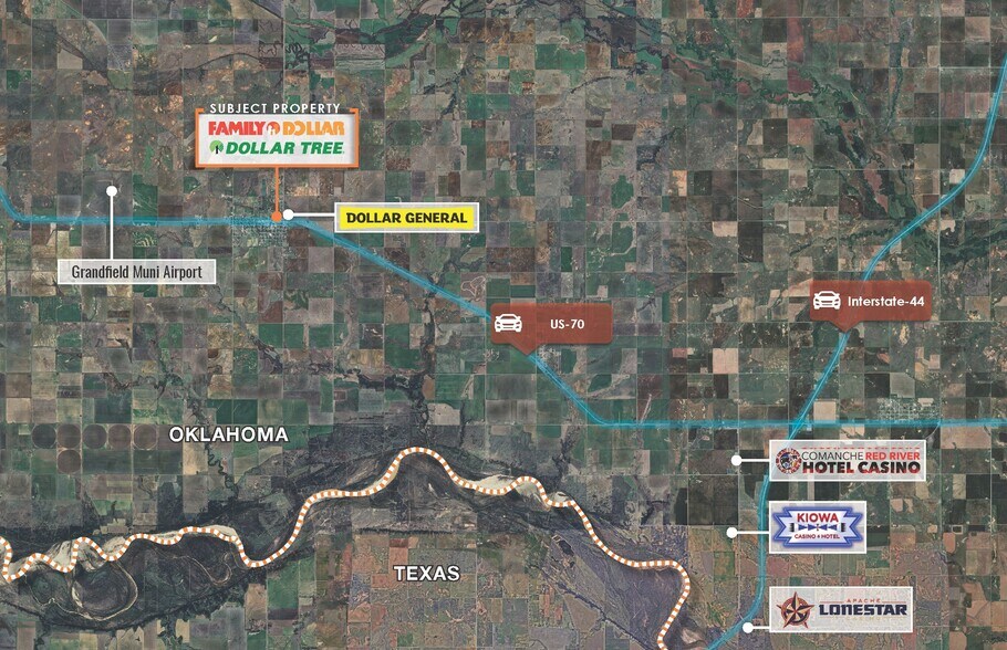 208 E 1st St, Grandfield, OK à vendre - Aérien - Image 2 de 2