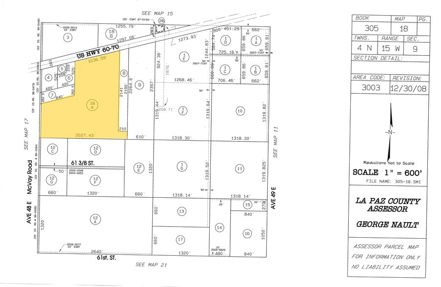 US-60 & McVay Rd, Bouse, AZ à vendre - Plan cadastral - Image 2 de 2
