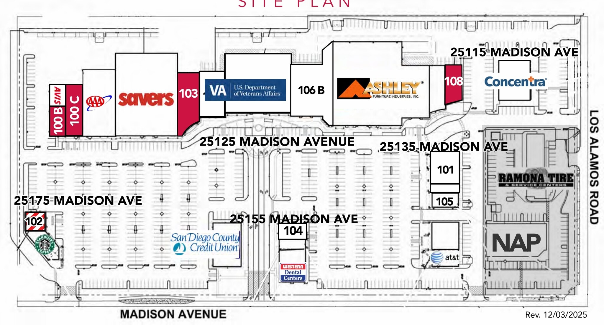 25125 Madison Ave, Murrieta, CA à louer Plan de site- Image 1 de 1