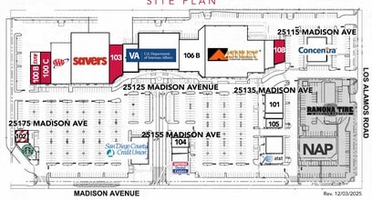 25125 Madison Ave, Murrieta, CA à louer Plan de site- Image 1 de 1