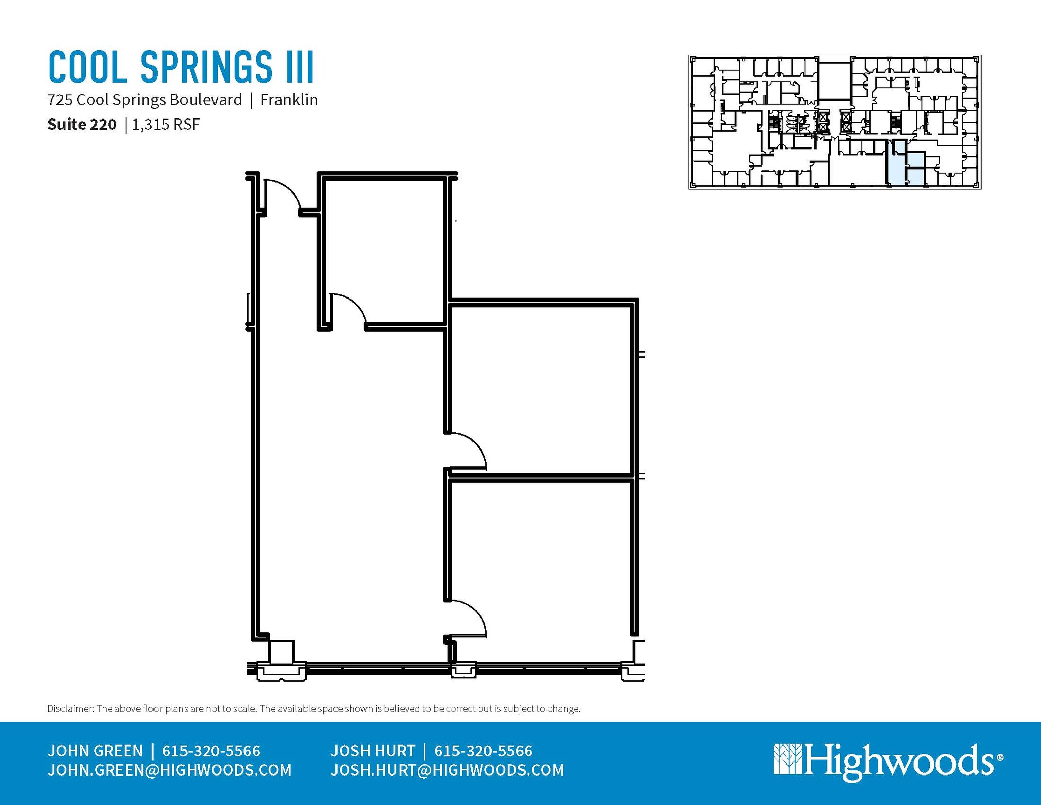 725 Cool Springs Blvd, Franklin, TN à louer Plan d’étage- Image 1 de 1