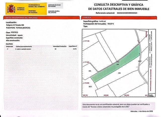 Land in Totana, Murcia for sale Building Photo- Image 1 of 2