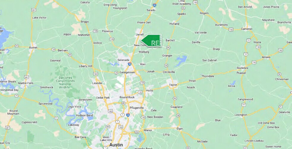 160 County Road 313, Jarrell, TX à vendre - Carte - Image 2 de 11