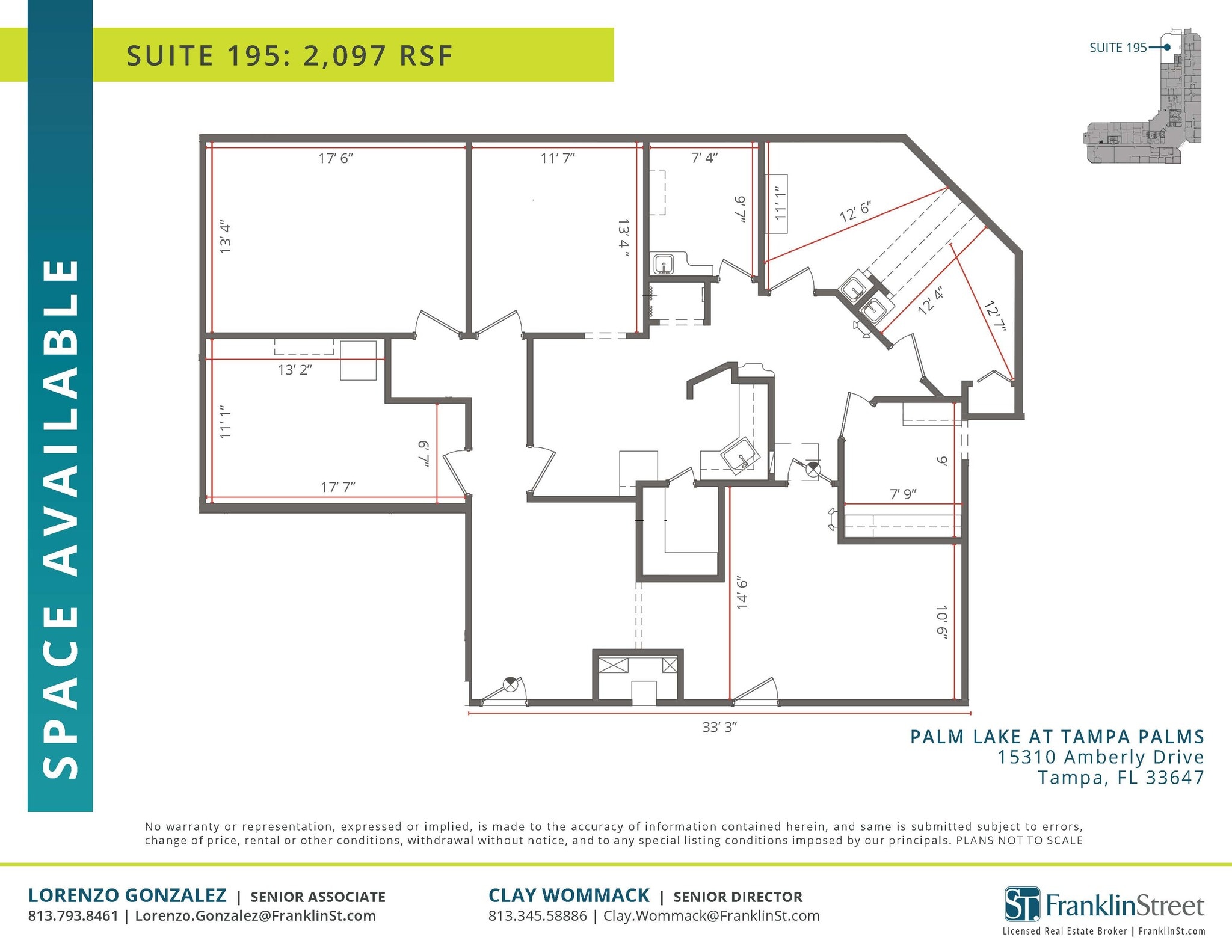 15310 Amberly Dr, Tampa, FL à louer Plan d’étage- Image 1 de 1