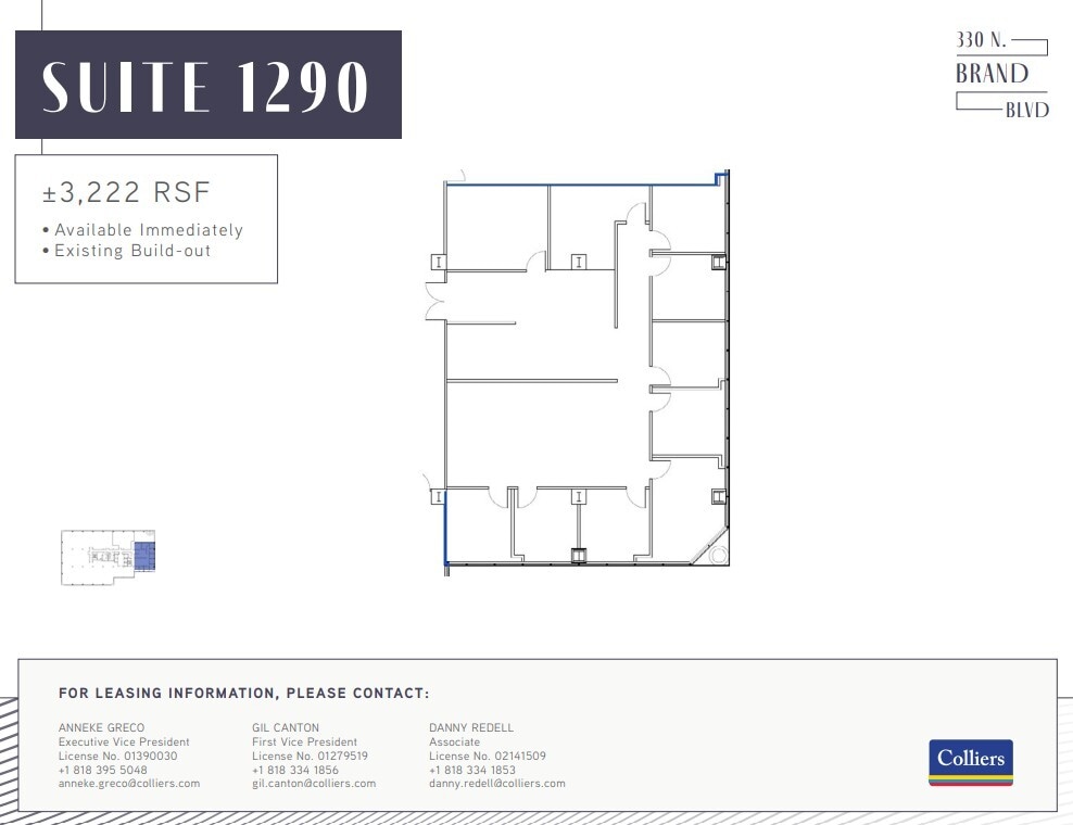 330 N Brand Blvd, Glendale, CA à louer Plan d’étage- Image 1 de 1