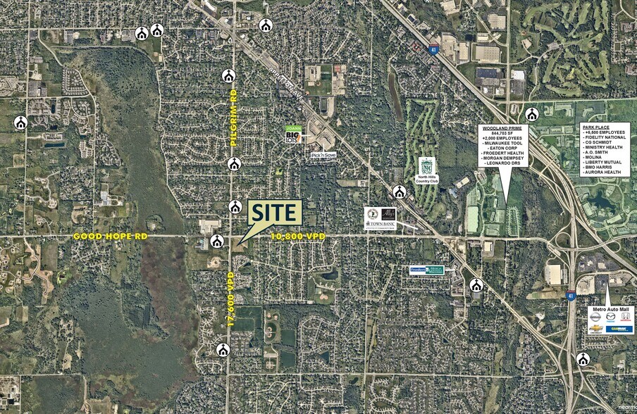 Pilgrim Rd, Menomonee Falls, WI à vendre - Aérien - Image 3 de 4