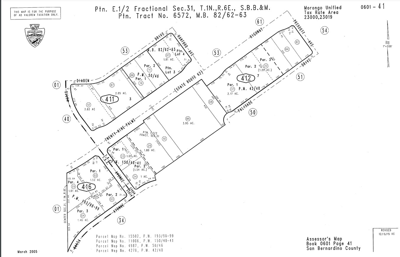 0 Balsa Avenue, Yucca Valley, CA à vendre Plan cadastral- Image 1 de 1