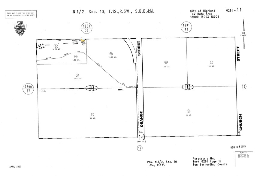 Greenspot Rd, Highland, CA à vendre - Plan cadastral - Image 2 de 4