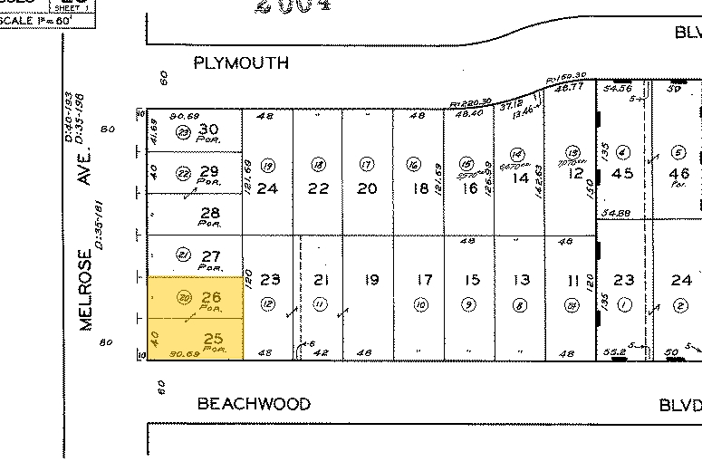 5550 Melrose Ave, Los Angeles, CA for sale - Plat Map - Image 1 of 1