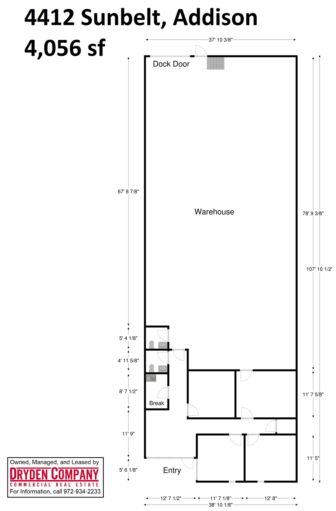 4400-4418 Sunbelt Dr, Addison, TX à louer Plan d  tage- Image 1 de 1