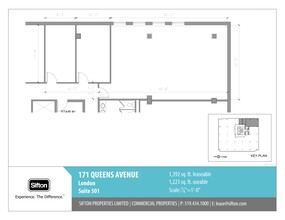 171 Queens Ave, London, ON à louer Plan de site- Image 1 de 1