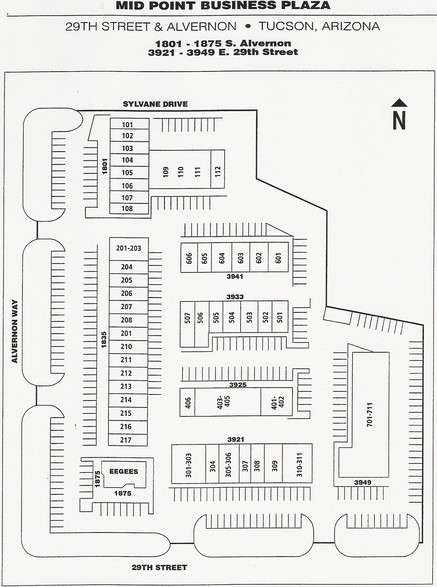 1801 S Alvernon Way, Tucson, AZ à louer - Plan de site - Image 2 de 7