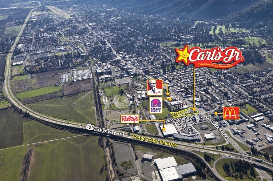 1275 Ford Rd, Ukiah, CA à louer - Aérien - Image 3 de 5