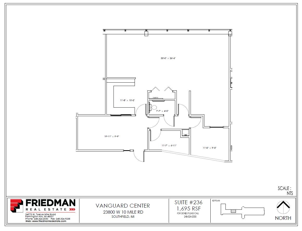 23800 W 10 Mile Rd, Southfield, MI à louer Plan d  tage- Image 1 de 2